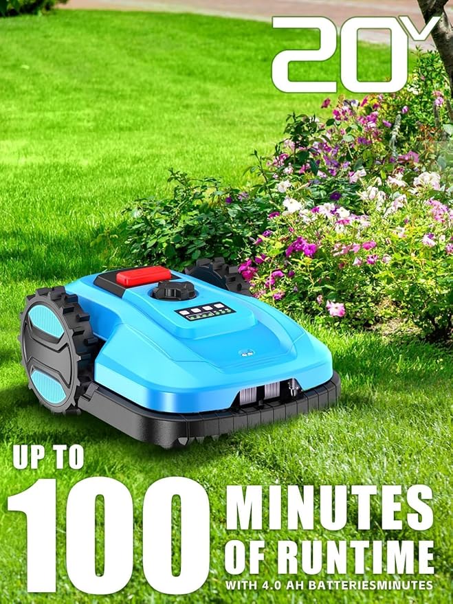 Robotic Lawn Mower 1/2 Acre/21,000 Sq.Ft, Automatic Lawnmower for Lawn 47% Slope, Cut Height 0.8"-2.4", APP Control, 100 Mins Runtime