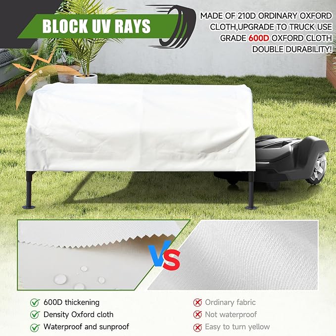 Robot Mower Garage, Robot Mower Accessories, Outdoor Storage shed, Durable rain-Proof and Ultraviolet-Proof Cover, Fits All Robotic Lawn Mowers (Extra Large Size)