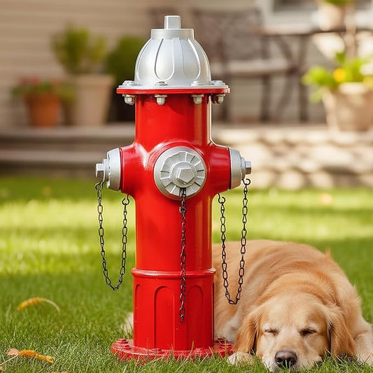 21.5" Garden Fire Hydrant Statue,Puppy Pee Post Training Tool Resin Ornaments for Dog to Peed on, Yard Lawn Backyard Decoration Firefighter Gifts for Men, Suitable of Dogs