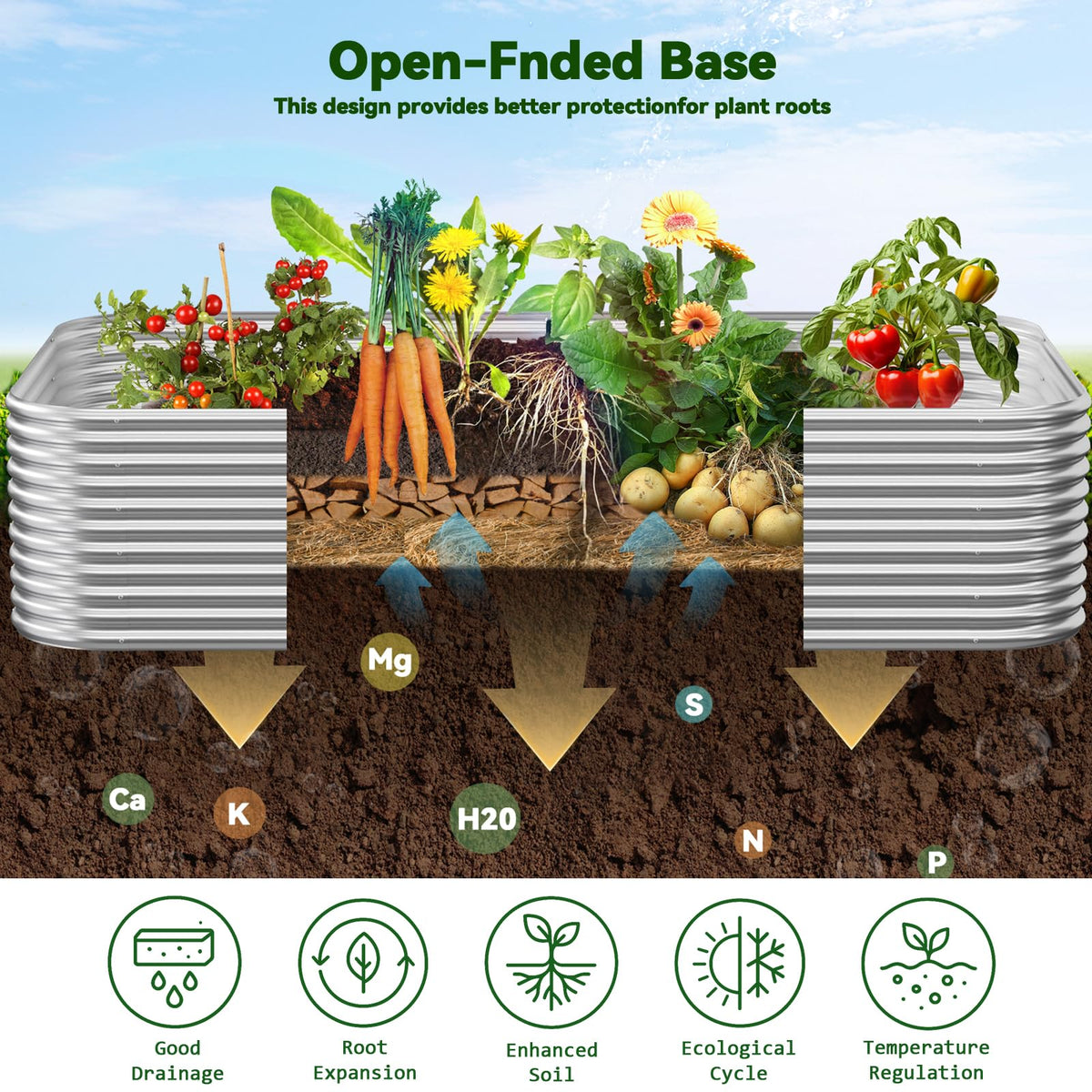4 Pack Tall Corrugated Galvanized Steel Raised Garden Bed Outdoor (Silver / 8x4FT)