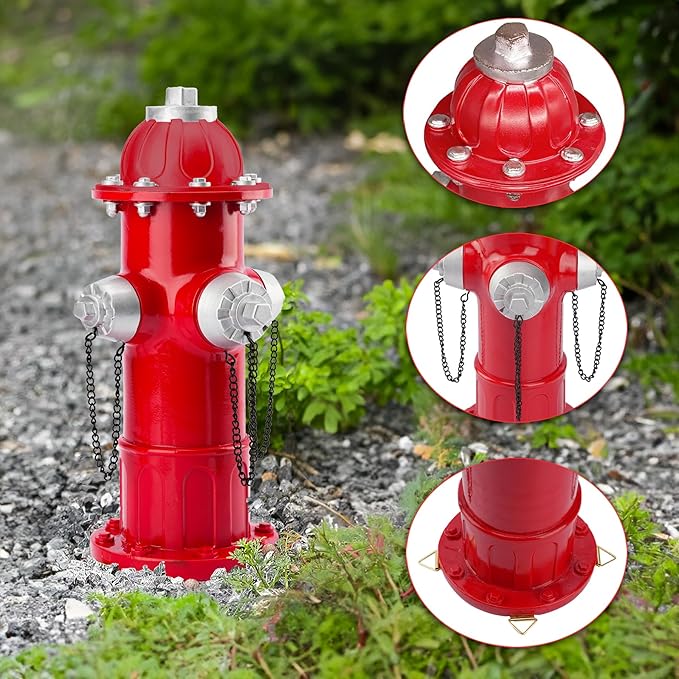 Garden Fire Hydrant Outdoor Statue, Puppy Pee Post Training Tool Resin Ornaments for Dog to Peed on, 14.3" Fire Hydrant Replica, Yard Lawn Backyard Sculpture Decor Firefighter Gifts for Men