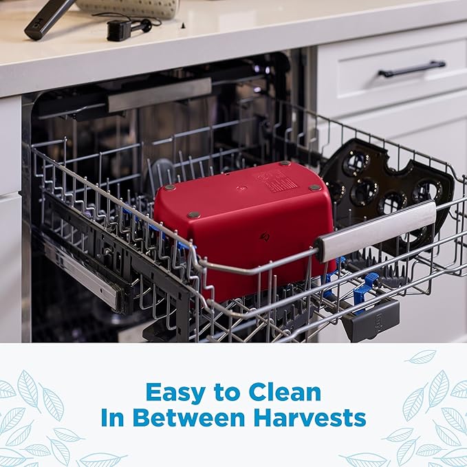 AeroGarden Harvest Lite in Cherry Red, Soil-Free Indoor Hydroponic Garden with LED Grow Light for Year-Round Gardening of up to 6 Herbs and Vegetables