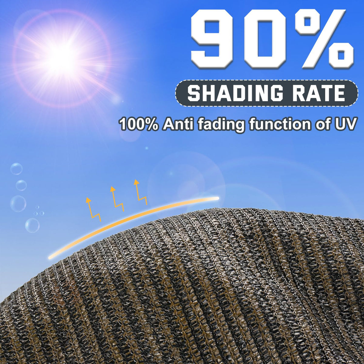 90% Sun Shade Cloth (Brown 90% Shading Rate / 8ftx12ft)