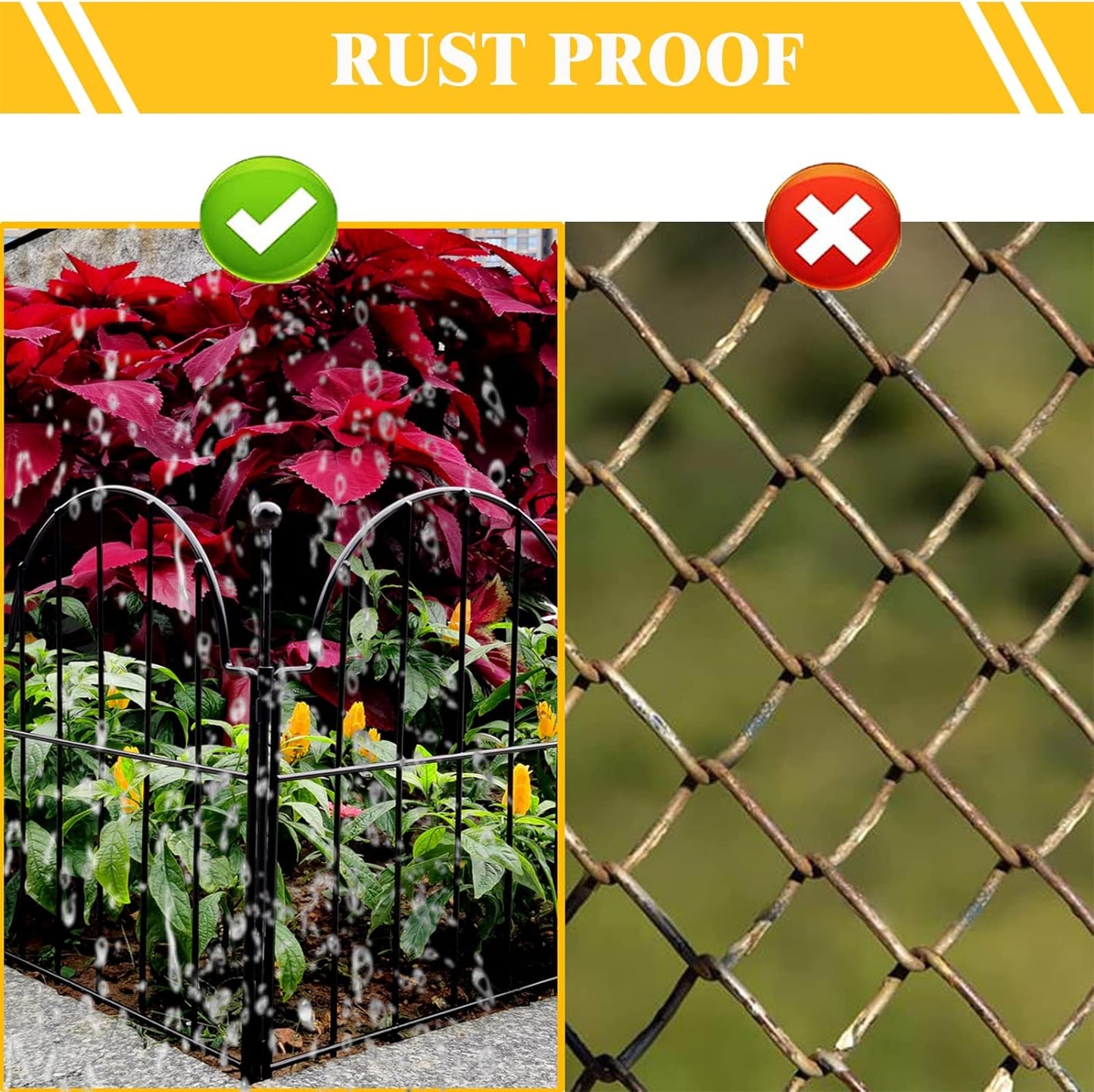 Garden Fence, 22 in(H) x 21 ft(L) Arched Rustproof Metal No Dig Fence Garden Fence Border, Ground Stake Animal Barrier Fence for Rabbit Dog, Outdoor Landscape Decor for Yard & Patio,19 Pack