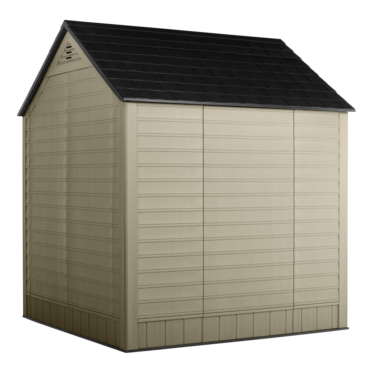 Resin Outdoor Storage Shed (7'x7' / Light Brown)