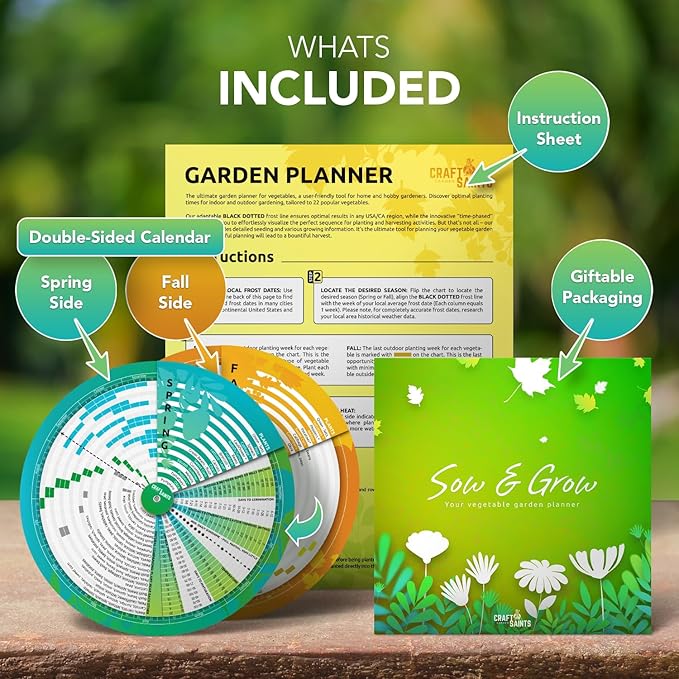 Gardening Starter Kit with Vegetable Planting Chart & Gardening Binder