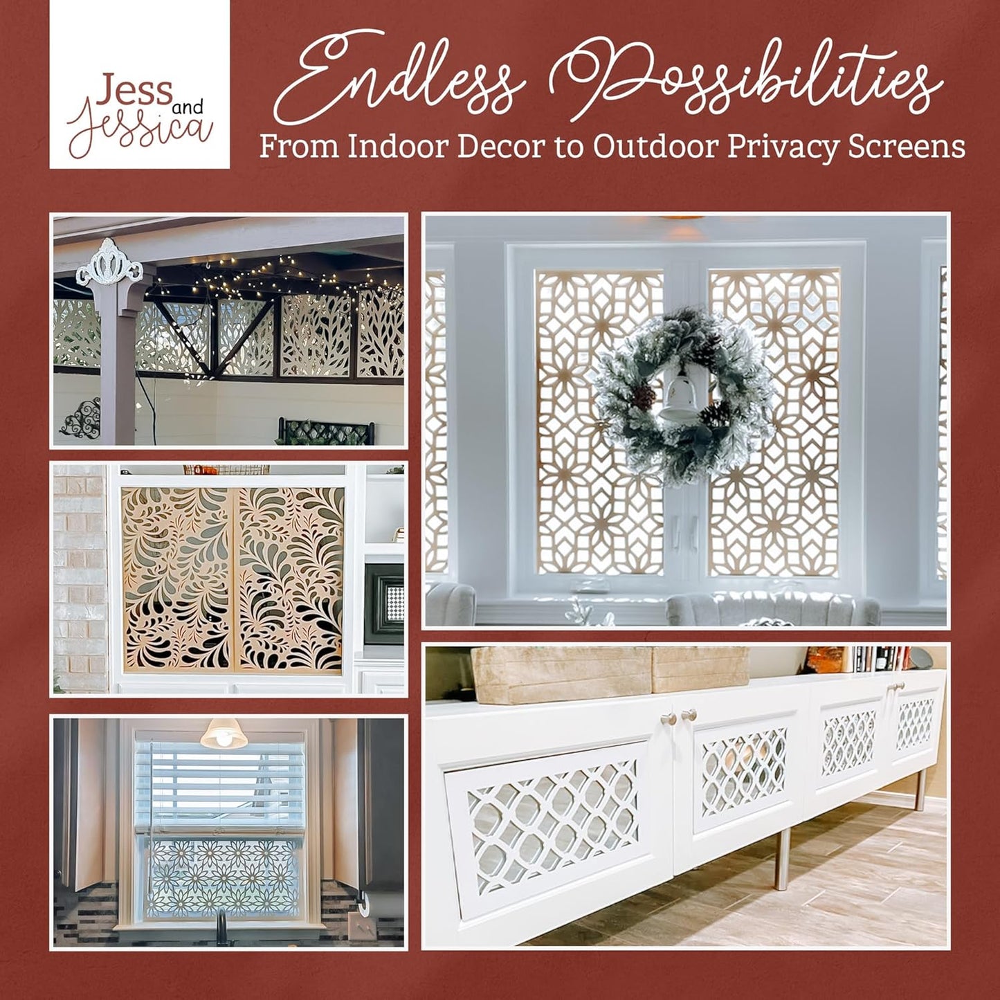 Wood Aztec Design Fretwork Panel - Mandala Wall Art for Home Decor, Wall Panels, Overlays, Trellis, Privacy Screens & Yard Decor