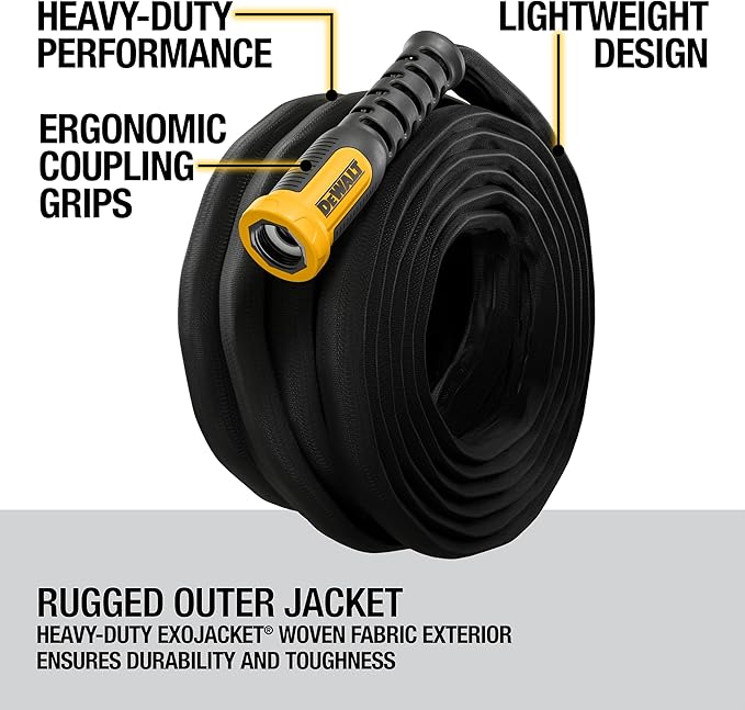 DEWALT 100 ft x 5/8 in Heavy-Duty Professional Grade Fabric Garden Hose - DXMH3304