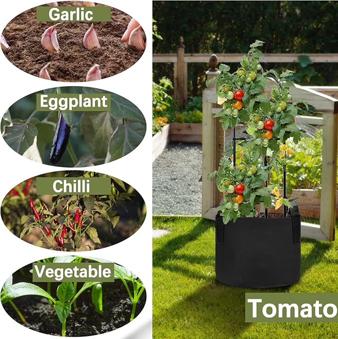 TCBWFY 5 Gallon Grow Bags,12 Pack Heavy Duty Thickened 300g Non-Woven Fabric Pots with Sturdy Handles,Garden Bags to Grow Vegetables Flowers