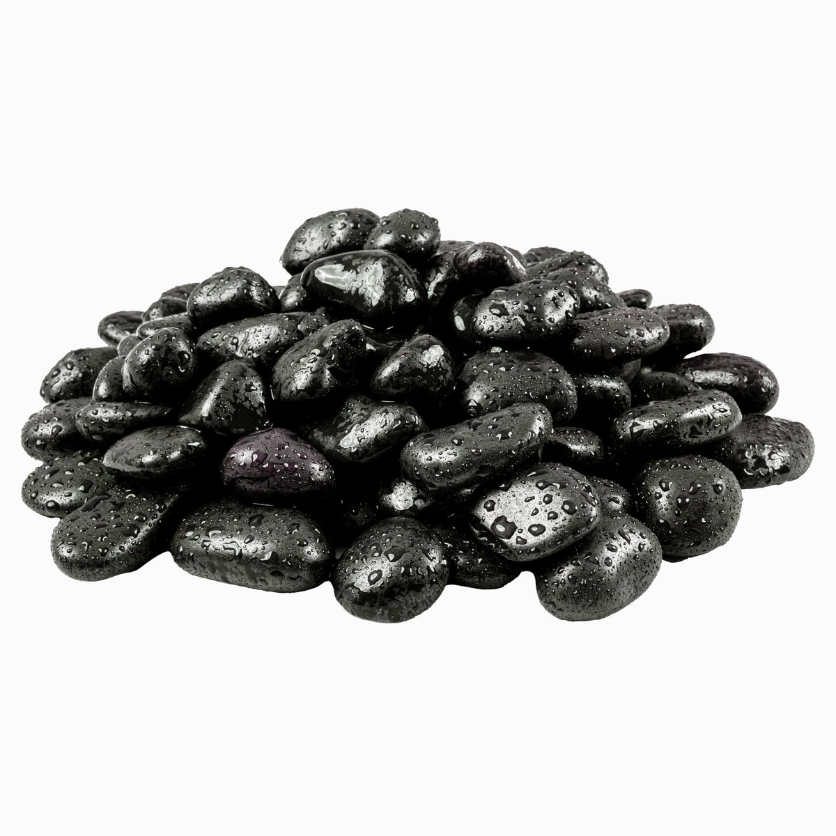 Black Pebbles 0.8 x 1.2in. Polished Decorative Stone Pebble Bag (35200 Ounce)