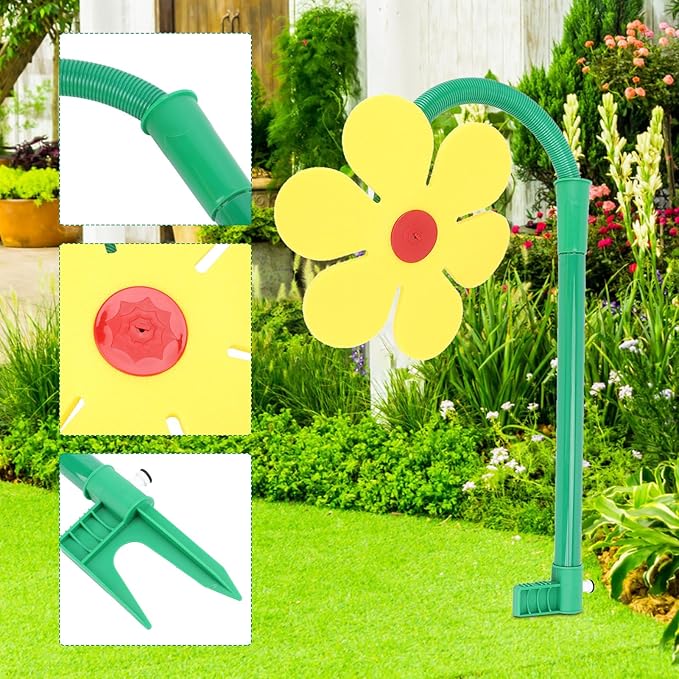 Crazy Daisy Sprinkler, Crazy Dancing Flower Water Sprinkler, Funny Sun Flower Dancing Daisy Lawn Sprinkler, for Yard Watering Dogs Kids Playing, Garden Sprinklers