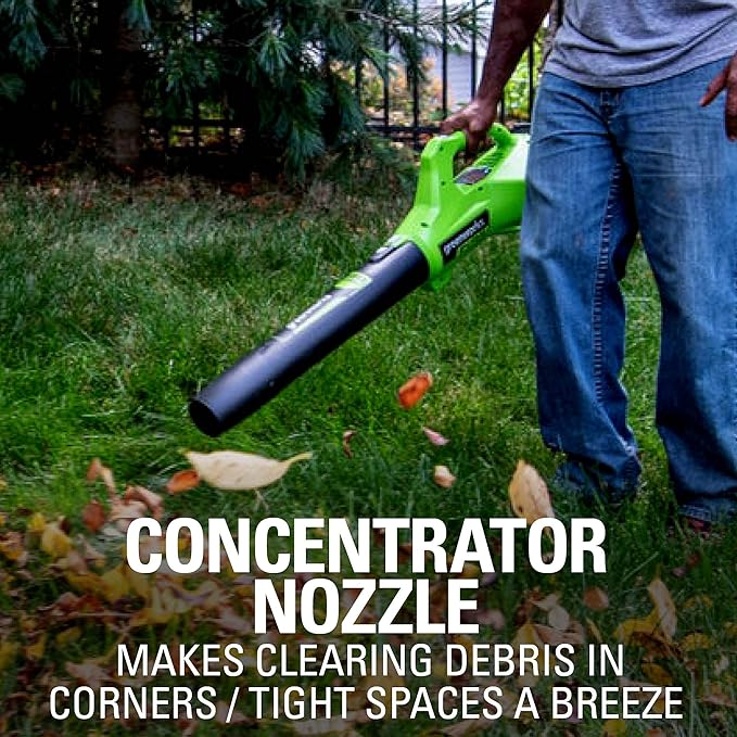 Greenworks STBL24B210 String Trimmer, 12" Blower (2.0Ah) Gen 2, Green