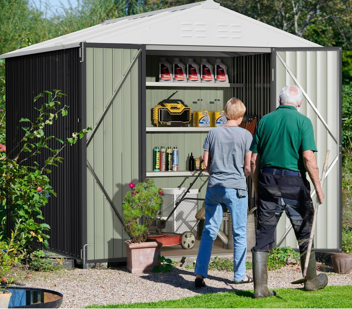 6x4FT Outdoor Storage Shed (6x4 / Gray)