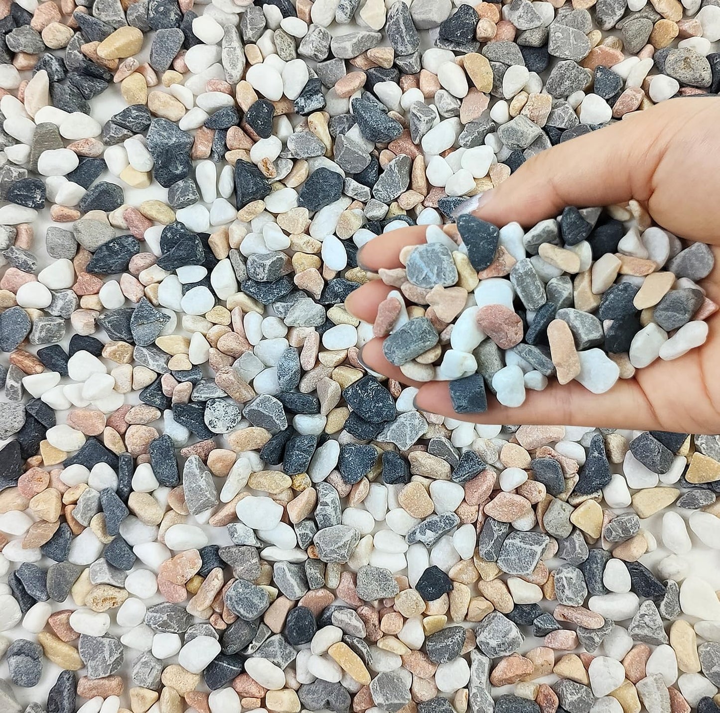 10 lbs Pebbles for Landscaping, 3/8 Inch Pea Gravel Decorative River Rocks for Succulent, Cactus, Vases, Terrarium, Aquarium, Potted Top Dressing and Outdoor Garden