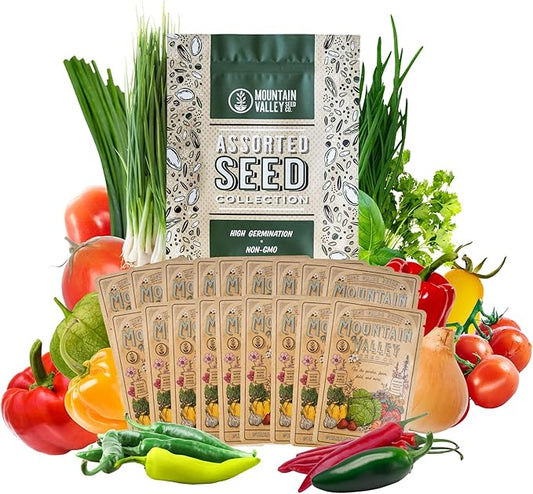 Mexican Seed Salsa Garden Collection | Premium Assortment | Grow Vegetables for Salsa, Hot Sauce, Pico De Gallo | 18 Non-GMO Seed Packets: Jalapeno, Tomato, Cilantro, Onion, Basil, Peppers, & More