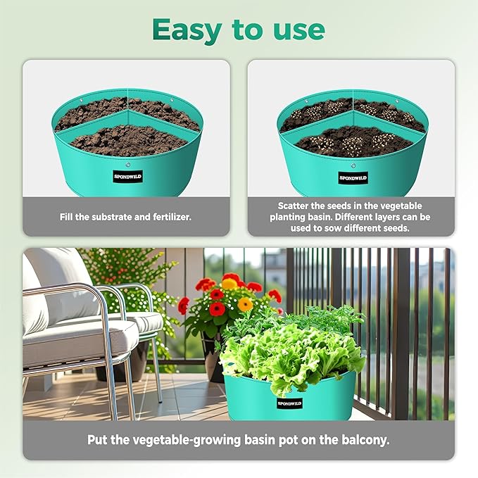 2 Pack 10 Gallon 3 Compartment Grow Bag, Vegetable Growing Bag Thickened PE Garden Pots with Drainage Holes, Branch-Binding Holes, Reusable Plant Bag for Vegetables,Flowers