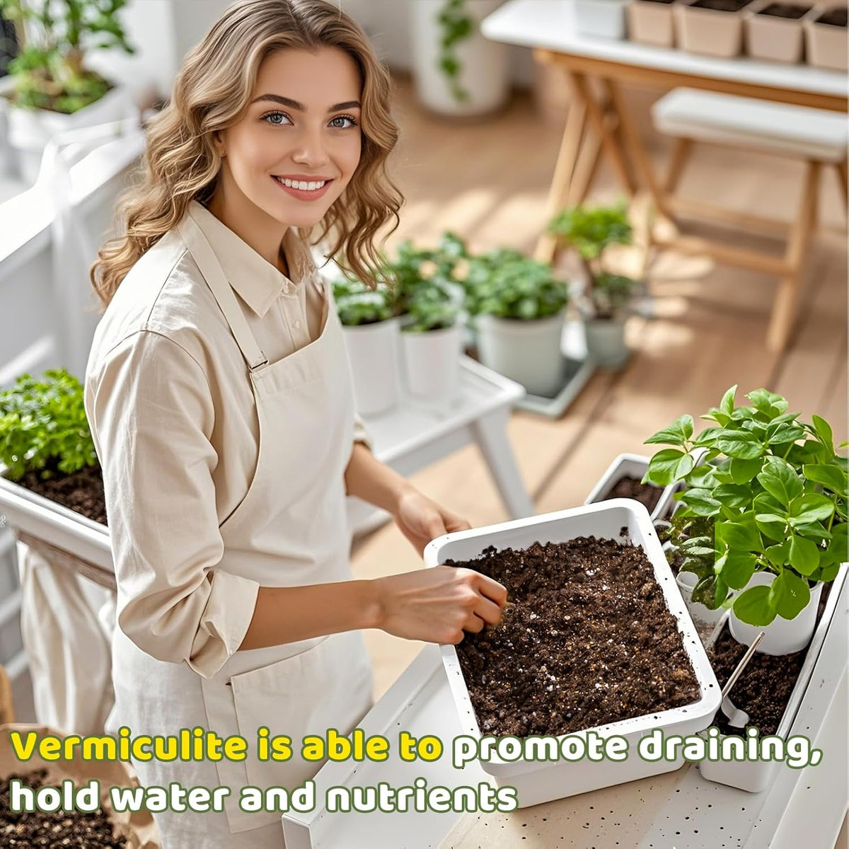 Vermiculite for Gardening 4qt, Horticultural Sand Perfect for Seed Starter or Propagation by Cutting, Soil Addictive for Aeration and Moisture Retention