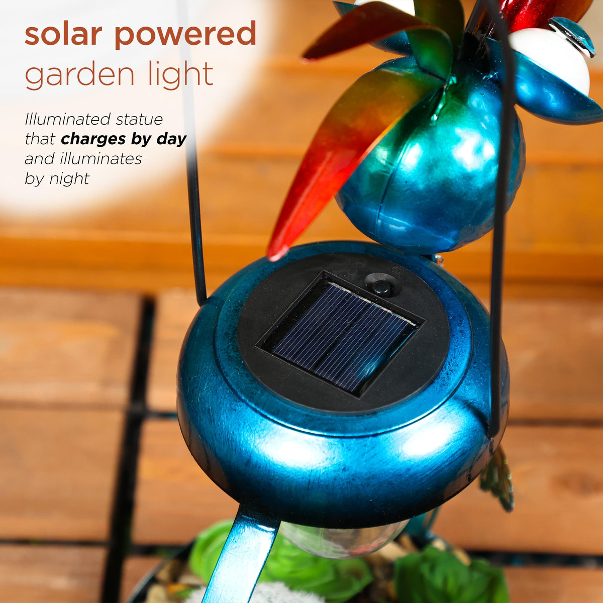 16" H Outdoor Solar (16" Blue Flamingo)