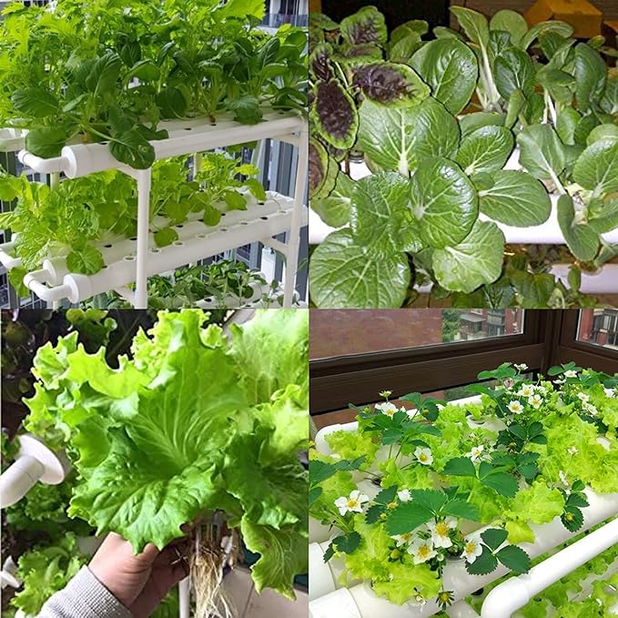 Hydroponics Growing System Kit,108 Plant Sites 3 Layers Food-Grade PVC-U Pipes Hydroponic Grow Kit Gardening System with Water Pump, Timer,Net Pots and Sponge for Vegetables,Fruits,Herb