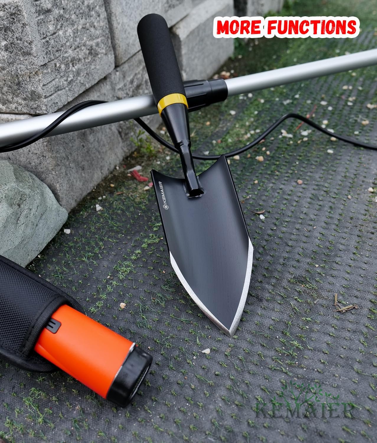 Heavy-Duty Gardening Hand Trowel with Sheath - Stainless Steel Garden Shovel Featuring a Rubberized Handle, Perfect for Diligent Farmers' Soil Planting, Digging, and Transplanting