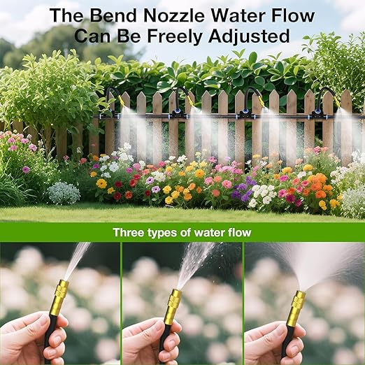 MIXC 2026-Upgrade Drip Irrigation System, No 1/4 Pipe, only 6pcs Adjustable Copper Nobbles and 6pcs Quick Connectors
