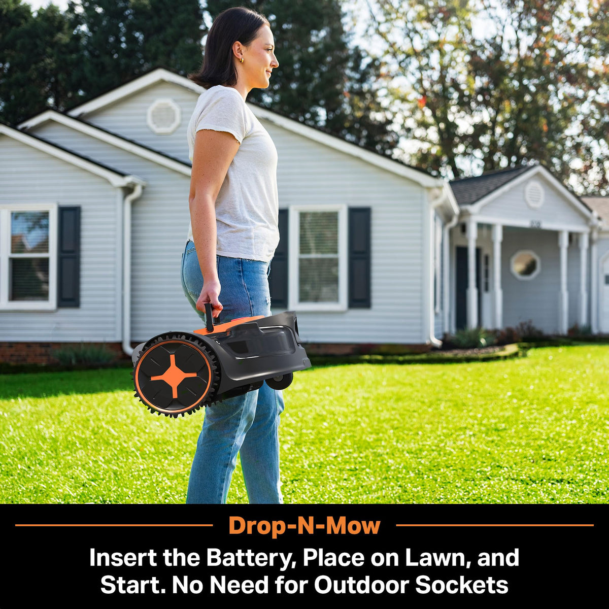 OcuMow VBRM601YCM AD Robot Mower with Parallel Cutting (Mows up to 2600 Square Feet + 8.0Ah)