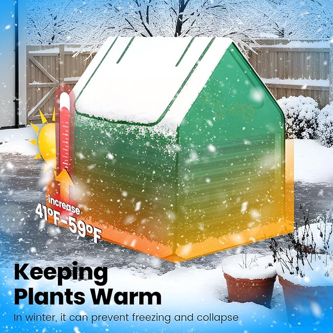 Quictent 4x3x2ft Galvanized Raised Garden Bed with Cover Metal Planter Box Kit, w/ 2 Large Screen Windows Mini Greenhouse 20pcs T Tags 1 Pair of Gloves Included Outdoor Growing Vegetables (Green)