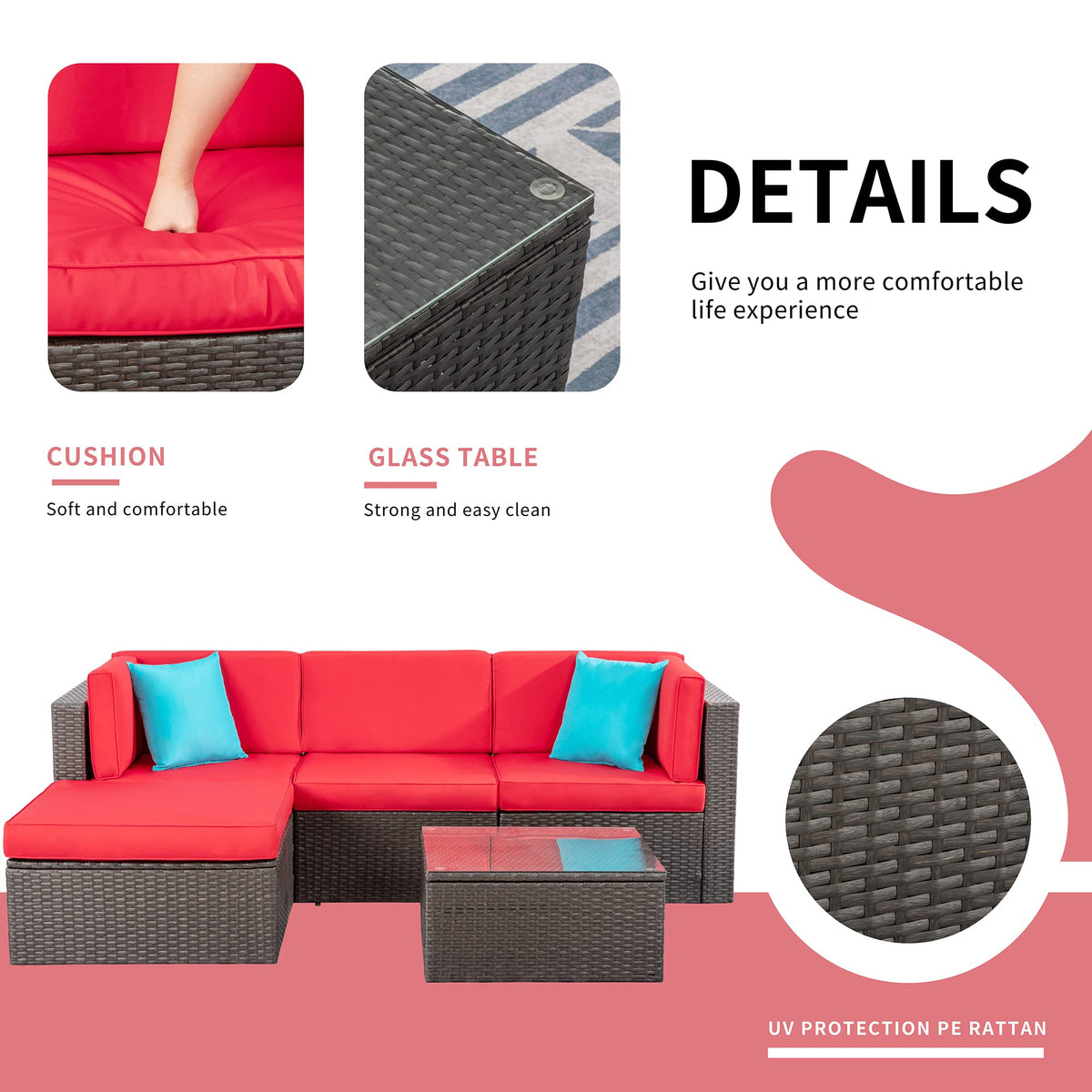 5 Pieces Patio Furniture Sets Outdoor All