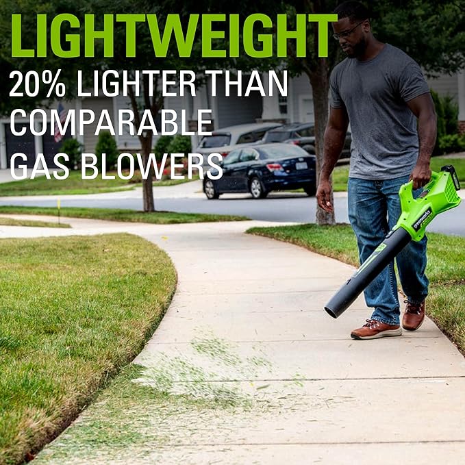 Greenworks STBL24B210 String Trimmer, 12" Blower (2.0Ah) Gen 2, Green