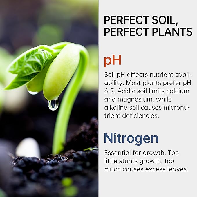 AAwipes Soil Test Kit pH & Nitrogen Tester for Garden Vegetable Nutrients Lawn Indoor & Outdoor 20 Strips (J03)