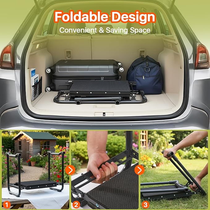 Garden Kneeler and Seat Heavy Duty, Wider and Thicker Kneeling Pad for Foldable Gardening Stool with 2 Tool Pouches, Gardening Gifts Tools for Women Mom Men Seniors