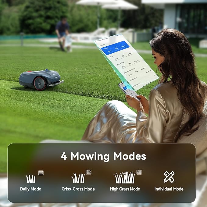Neomow X LE Robot Lawn Mower Perimeter Wire Free for 0.37 Acre 3D LiDAR SLAM+Vision Mapping Robotic Lawnmower with 4G, No RTK Station Required, AI Accurate Obstacle Avoidance, App Control, Anti-Theft