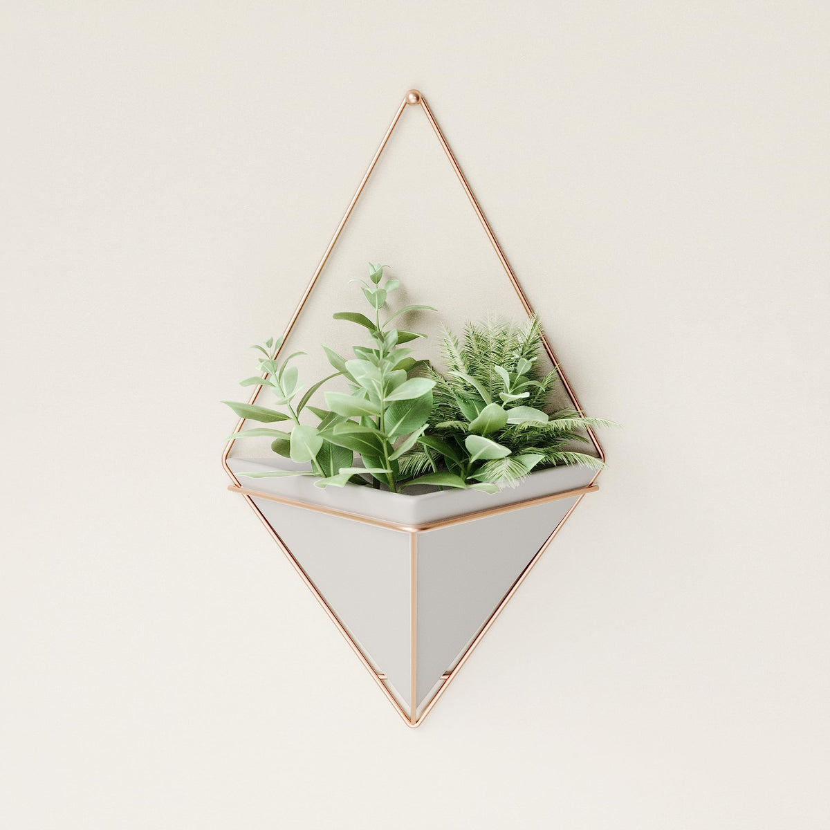 Trigg Hanging Planter Vase Wall Decor (Grey/Copper / Large)
