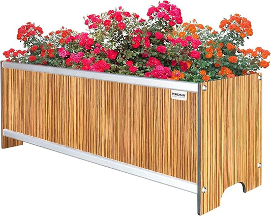 Foreman Raised Garden Bed - Elevated Garden Box- 36”Lx12”Wx14”H- Vegetable Garden Box- Flower Planter- Elevated Planter Box for Backyard Patio Balcony, Zebrano