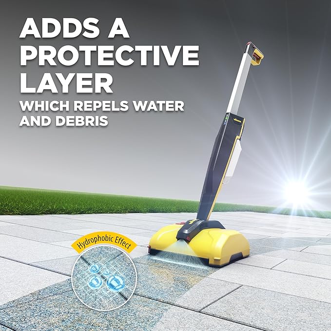 Wagner Spraytech (2469828) Levaro Powerbrush 18V Cordless Outdoor Patio and Deck Cleaner with included Deep Cleaning Solution & Stone/Concrete Cleaning Solution great for outdoor spaces