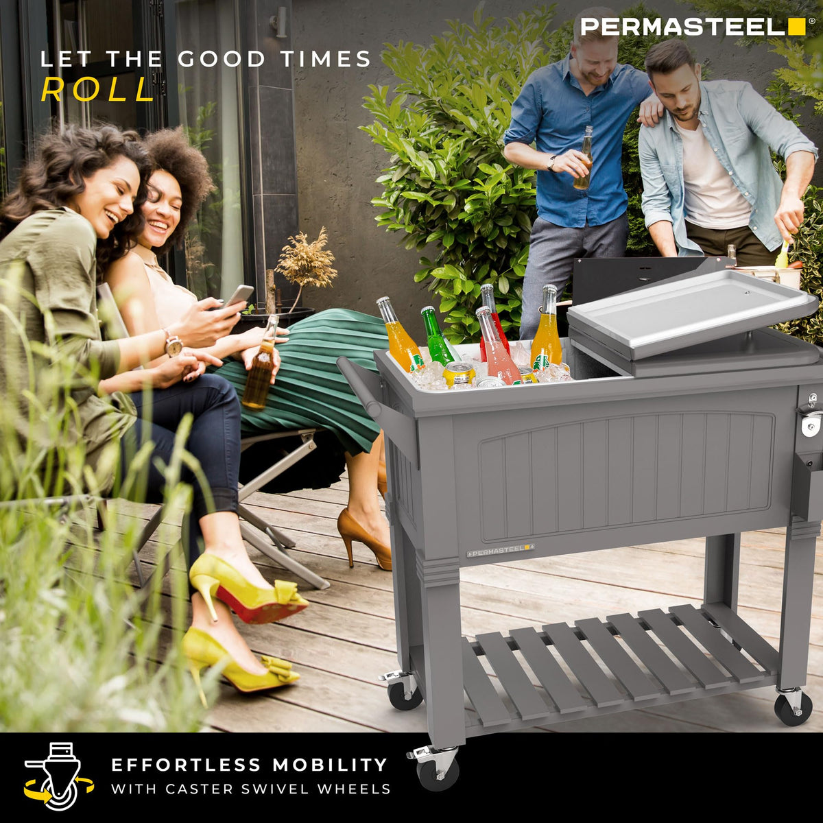 Party Cooler with Divider (80-Qt with Divider / Gray)