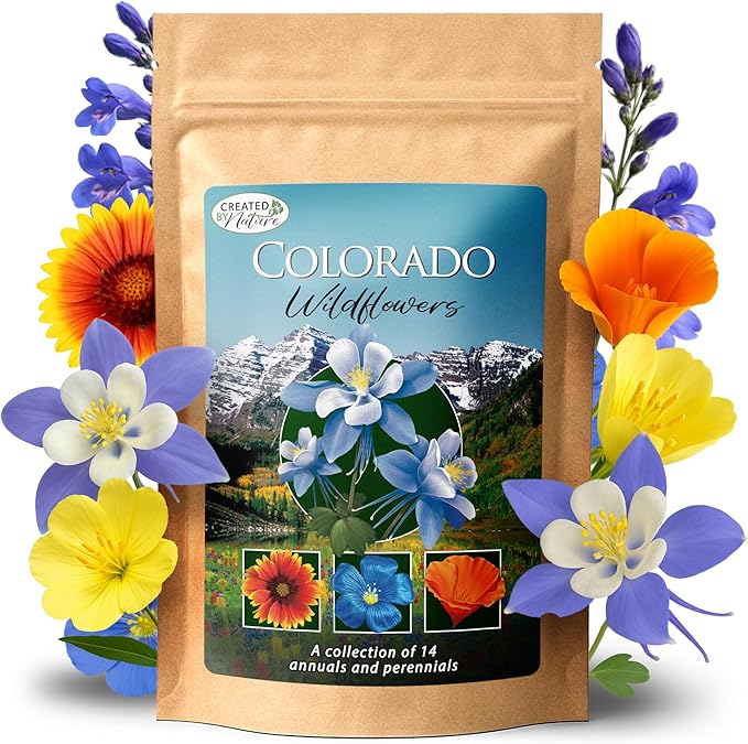 Created By Nature Colorado Wildflower Seed Mix, 14 Flower Varieties, 53,000+ Seeds