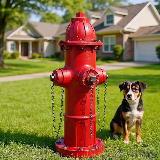 21.4" Garden Fire Hydrant Statue,Puppy Pee Post Training Tool Resin Ornaments for Dog to Peed on, Yard Lawn Backyard Decoration Firefighter Gifts for Men, Suitable of Dogs
