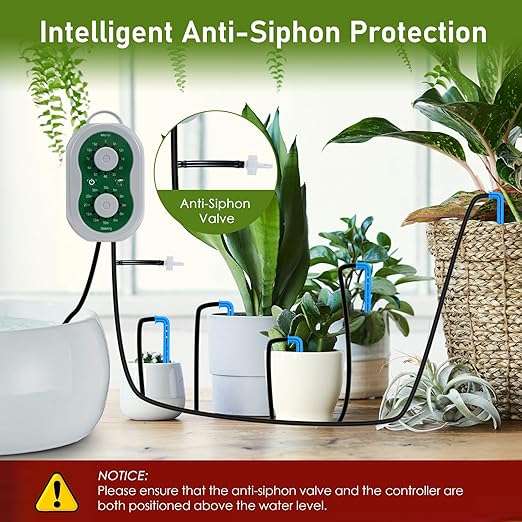 WIOR Automatic Plant Waterer Drip Irrigation System Kit for 15 Potted Plants, Indoor Self Watering System Plant Watering Devices with Programmable Water Timer for Garden Balcony Greenhouse Vacation