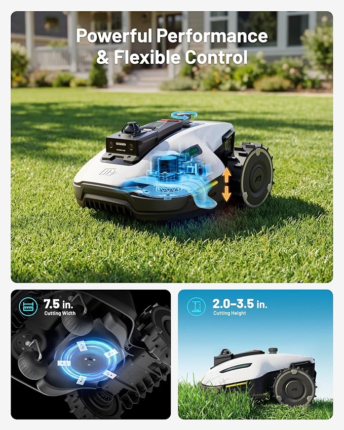 (2026 Upgrade) Mammotion YUKA mini 2 1000H Robotic Lawn Mower with Garage, for 0.25 Acre, 360° LiDAR + AI Vision, 45% Slope, DropMow, Smart Battery Management,Cutting Heights 2.0"-3.5"