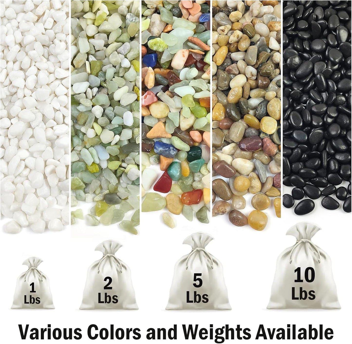10 lbs Pebbles for Landscaping,1/4 Inch Polished Green Pea Gravel Small Rocks for Plants, Succulents, Cactus, Vases, Terrarium and Outdoor Gardening