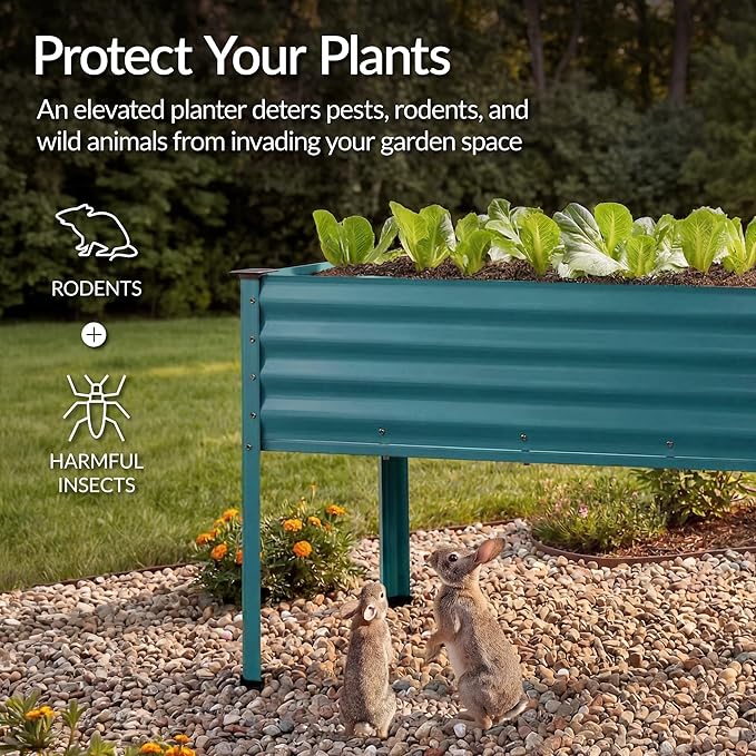 Best Choice Products 48x24x30in Galvanized Raised Garden Bed, Metal Elevated Planter Box, Vegetable Garden for Backyard, Patio, Balcony - Peacock Blue