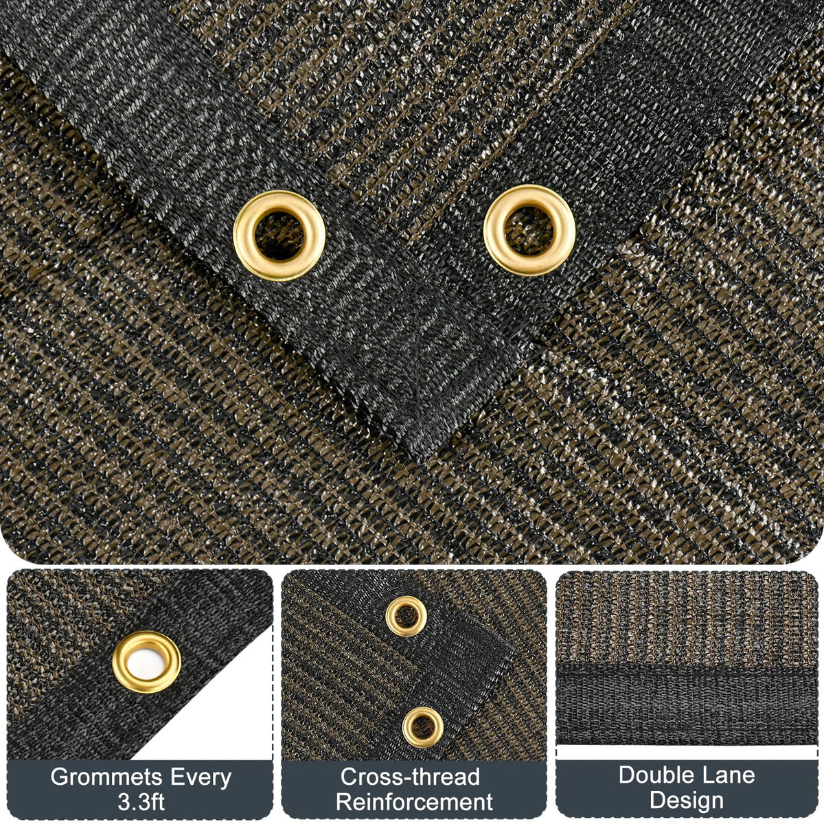 90% Sun Shade Cloth (Brown 90% Shading Rate / 8ftx10ft)