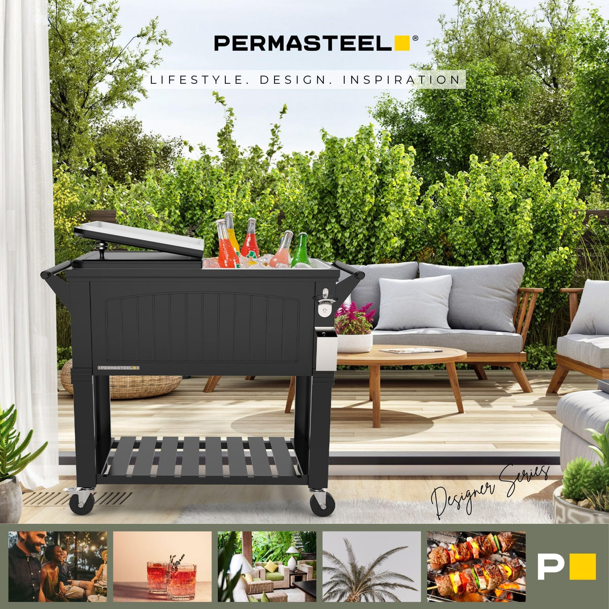 Party Cooler with Divider (Cooler W/ Divider / Black)