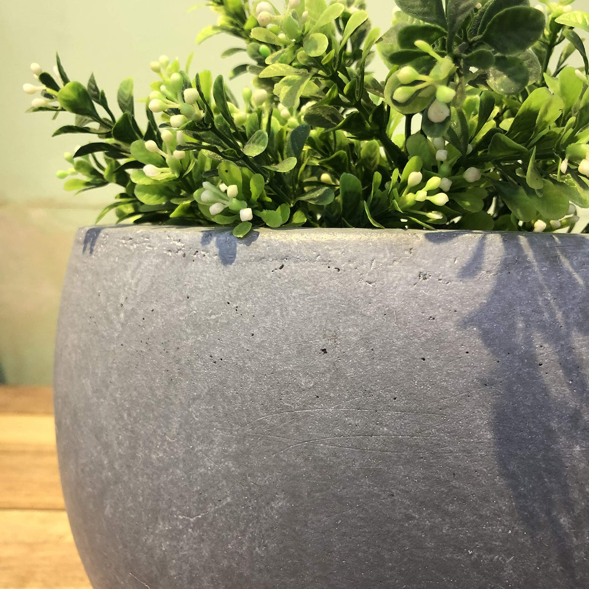 Blue Gray Concrete Planter 11.8" Dia All (Slate Gray / 11.8" d)