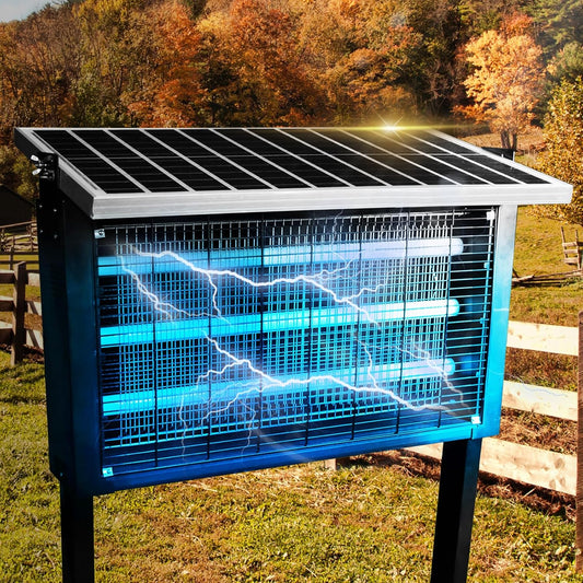 Powerful Super Large Solar Bug Zapper Outdoor for 8000 sq.ft, Poartable Rechargeable Mosquito Zapper with High Powered, Cordless Solar Zapper for Patio Garden Backyard RV Camping with 30W Solar Panel