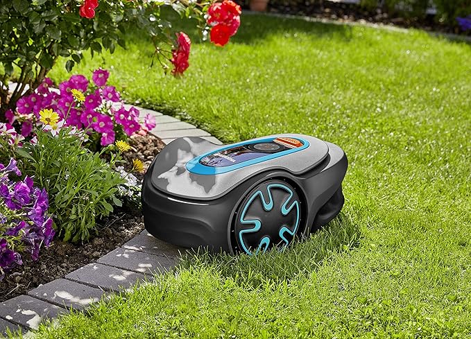 GARDENA 15202-41 SILENO Minimo - Automatic Robotic Lawn Mower, with Bluetooth app and Boundary Wire, one of The quietest in its Class, for lawns up to 5400 Sq Ft, Made in Europe, Grey