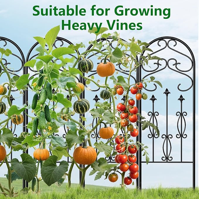 AMAGABELI Garden & Home 2 Pack 60" x 18" Metal Garden Trellis for Climbing Plants Outdoor Climbing Rose Trellis Rustproof Plant Vines Flower Vegetable Trellis for Potted Plants Support Black