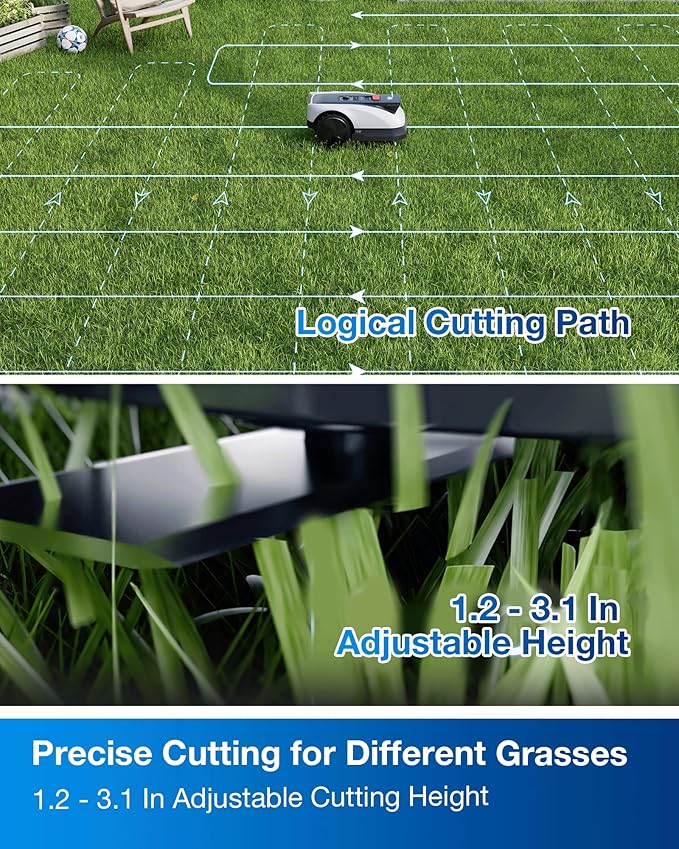 ECOVACS Goat O1000 RTK Robot Lawn Mower, 8.66" Cutting Width, Wire-Free Vision for 1/4 Acre Lawn, Automated Mapping, APP Control, 3D Obstacle Avoidance, Zero-Edge Cutting