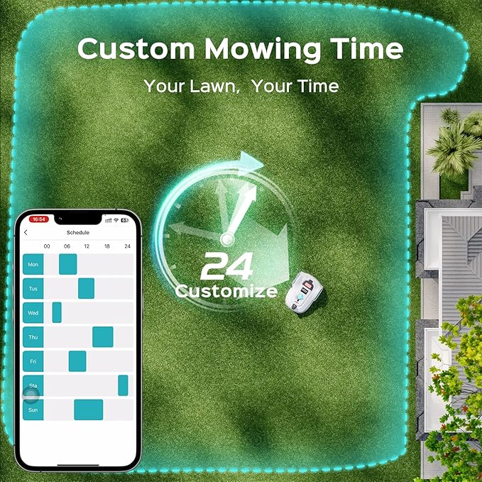M800Plus Cordless Robot Lawn Mower with GPS + Visual Navigation, Bow-Shaped Path Mowing, APP Control, 4.0Ah Automatic Robotic Lawnmower for 1/5 Acre, Obstacle Avoidance, Height Adjustment